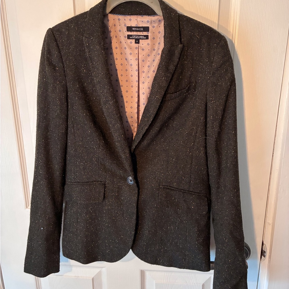 RW&CO. Dark Charcoal Speckled Women's Tailored Blazer